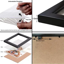 Kuber Industries Black 5 Pieces MDF Wooden Collage Picture Photo Frames image 5