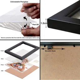 Kuber Industries Black 5-Pieces Collage Picture Wooden Photo Frames image 4