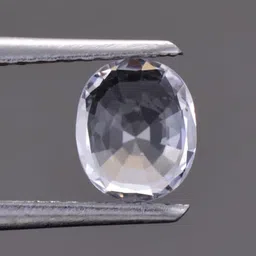 rare gems gallery Unheated Untreated Natural White Saffire Original Certified By Lab 5 Carat Safed Pokhraj Ratan Srilankan Sapphire 5.5 Ratti April Birthstone सफ़ेद पुखराज रतन पहनने के लिए image 2