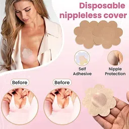 ajus Boob Tape with 10 Nipple Pasties for Women Push Up & Lifting Breast Tape Breast Lift Bra Tape for Breast Lift Double Sided Tape image 5