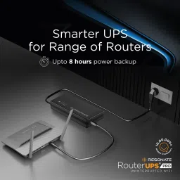RESONATE RouterUPS Pro UPS for WiFi Router (Up to 6 Hours Power Backup, CRU12V3A, Black) image 2