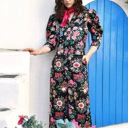 BLANC9 Floral Print Top & Trouser Co Ords-image-1