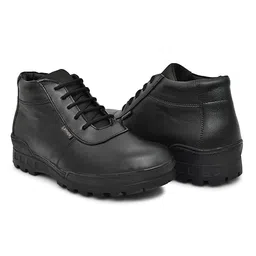 stonix STONIX® HYPO Safety Shoes for Men's | Steel Toe, Sturdy Leather, Lightweight feel | Anti-slip & Water-Resistance | Construction Site's Use,(SIZE-09, BLACK) image 2