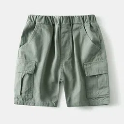 StyleCast Green Boys Mid-Rise Cotton Cargo Shorts-image-9