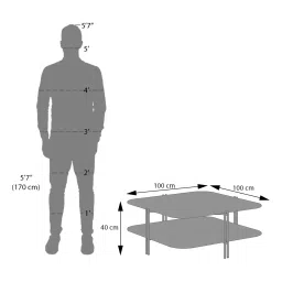 urban ladder Paloma Square Pluto Spanish Ceramic Coffee Table image 7