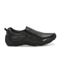 hitz Men's Black Leather Casual Shoes image 2