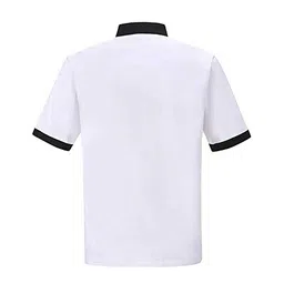 bsf uniforms Men's Half Sleeves XXL White Polycotton Black Patti Styling Chef Coat image 2
