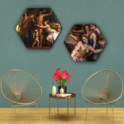 Round Multicolour Basilica Of Santa Croce In Focus Set Of 2 Art Print By The Artment image 1