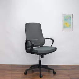 royaloak Nova Breathable Mesh Ergonomic Chair in Grey & Black Colour image 1
