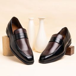 LOUIS STITCH Men Leatherette Dual Tone Shade Moccasin Shoes-picture-31