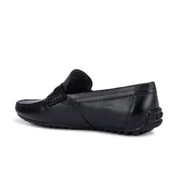 ROSSO BRUNELLO Men Black Solid Leather Formal Loafers image 2