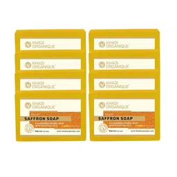 Khadi Organique Set of 8 Saffron Handmade Soap with Essential Oils 125 g (Each)-image-30