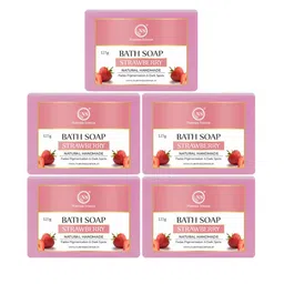 Nuerma Science Set Of 5 Natural Strawberry Bath Soap - 125g Each image 1