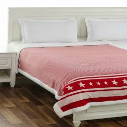 pluchi Red Cotton Solid 250 Gsm Single Bed Blanket image 1