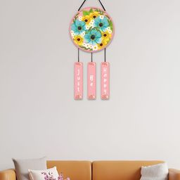 CVANU Pink & Blue Flower Printed Hanging Wall Decor-picture-43