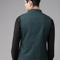 Blackberrys Men Slim Fit Woven Design Nehru Jacket image 4