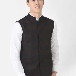 Crimsoune Club Men Checked Nehru Jacket-picture-21