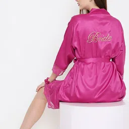 Arendelle Printed Bride Mini Robe With Scrunchie image 4