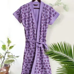 HotGown Women Lavender Floral Printed Bath Robe image 5