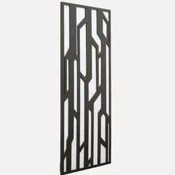 shribalajiarts Engineering Wood Laser Cut Geometric Wall Art In Black & Brown Finish image 3