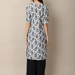 7threads KALINI Women Pack Of 2 Blue & White Ethnic Motifs Printed Block Print Crepe Kurta image 5