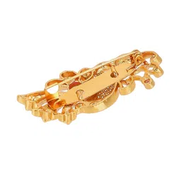 Adwitiya Collection Gold-Plated Stone Studded Peacock Design Brooch image 4