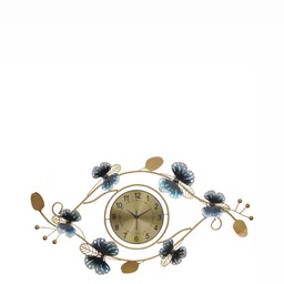 CHRONIKLE Gold Toned Round Metal Traditional Wall Clock-picture-21