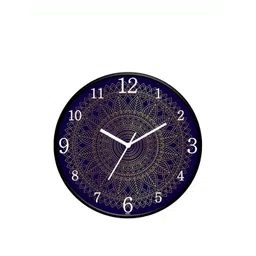 IIK COLLECTION Black & Navy Blue Printed Round Contemporary Wall Clock-picture-28