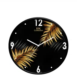 IIK COLLECTION Black Printed Round Contemporary Wall Clock-image-80