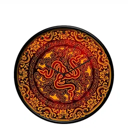 IIK COLLECTION Black & Orange Printed Round Contemporary Wall Clock-image-97