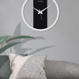 RANDOM White & Black Contemporary Wall Clock image 1