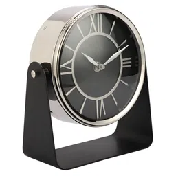 Decor de Maison Mitsuki Silver Toned Round Contemporary Table Clock image 2