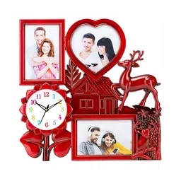 Attractionz Red Round Contemporary Analogue Wall Clock image 2