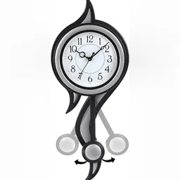 Attractionz Silver-Toned & White Round Contemporary Wall Clock image 5