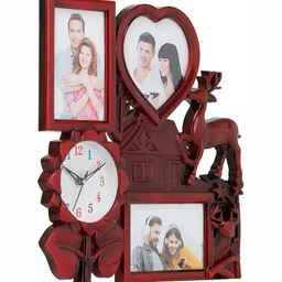 Attractionz Red Round Contemporary Analogue Wall Clock image 5