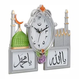 Attractionz Silver-Toned & White Oval Contemporary Wall Clock image 2