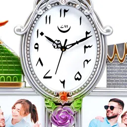 Attractionz Silver-Toned Wall Clock image 5