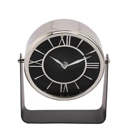 Decor de Maison Mitsuki Silver Toned Round Contemporary Table Clock image 4