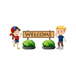 rawpockets Green & Brown Welcome With Kids PVC Vinyl Wall Sticker-picture-17
