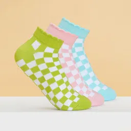 Honey by Pantaloons Women Pack Of 3 Checked Ankle-Length Socks image 1
