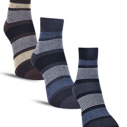 Dollar Socks Men Pack of 3 Striped Cotton Above Ankle-Length Socks-picture-6