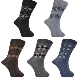 BAESD Men Pack Of 5 Patterned Calf-Length Socks-picture-45