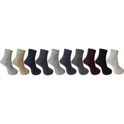 RC. ROYAL CLASS Men  Black And White Pack Of 10 Solid Ankle-Length Socks image 1