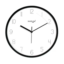 RANDOM White & Black Analogue Contemporary Wall Clock image 1
