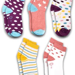 Dollar Socks Kids Pack Of 5 Assorted Ankle-Length Socks image 1