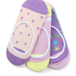 Bonjour Girls Pack Of 3 Printed Shoe Liner Socks-image-45