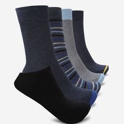 Smarty Pants Pack of 5 Black Cotton Calf-Length Socks-picture-27