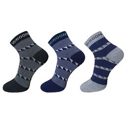 WROGN Men Pack Of 3 Patterned Ankle Length Socks-picture-29