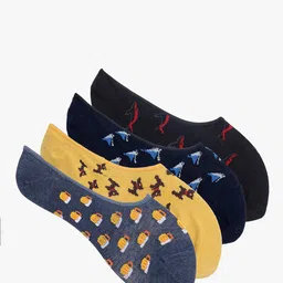 Soxytoes Men Pack Of 4 Patterned Cotton Shoe Liners Socks-picture-39