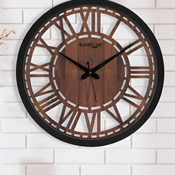 RANDOM Brown & Black Analogue Contemporary Wall Clock image 2